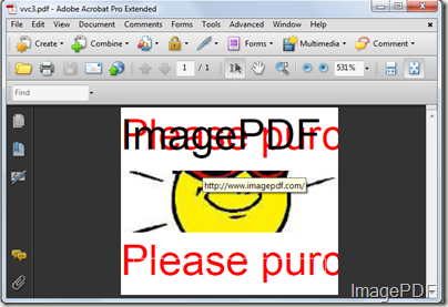 the generated PDF file with watermark