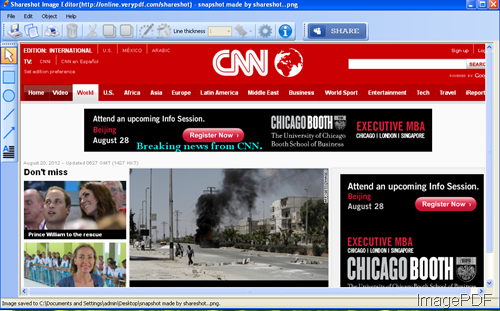 Edit CNN news in the shareshot image editor