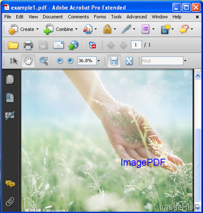 ouput PDF file from Image and add watermark