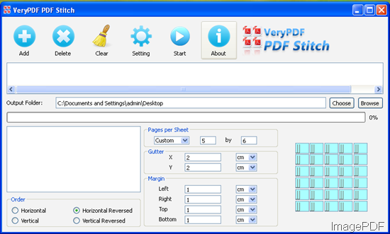 software interface of PDF  Stitcher